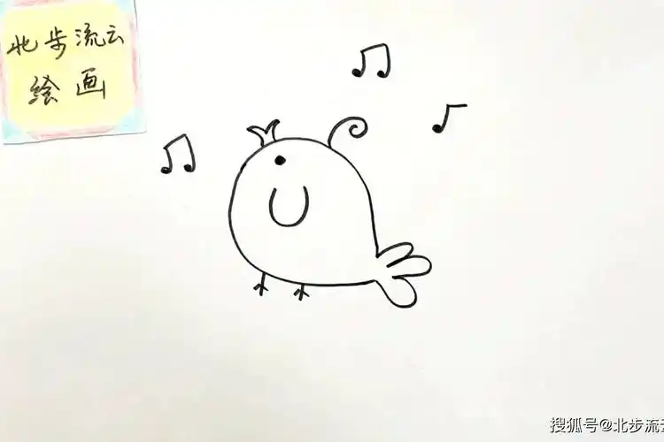 小鸟把歌唱适合孩子学习的简笔画