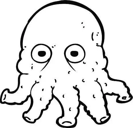 巨型鱿鱼的简笔画