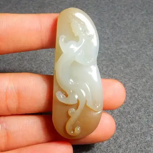 新疆温润一细墨玉籽料俏雕螭龙男女吊坠挂件n已售0￥1199折后价