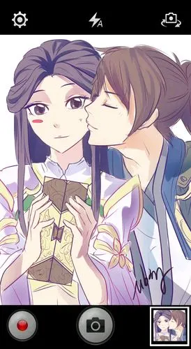 情人节合照.露娜孙悟空.紫霞至尊宝.呐,亲一个.