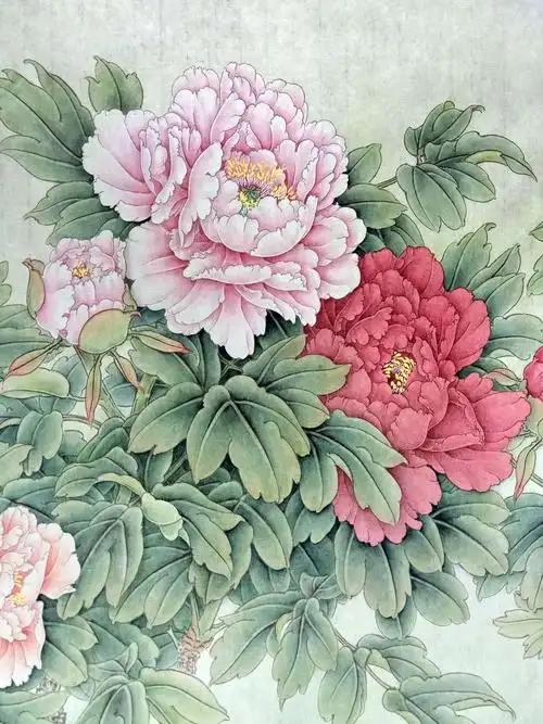 尹建霞工笔牡丹画作品