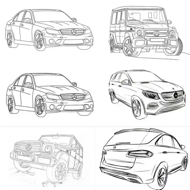 奔驰简笔画/汽车/美术 #简笔画# #儿童简笔画# #汽车# #奔驰# #