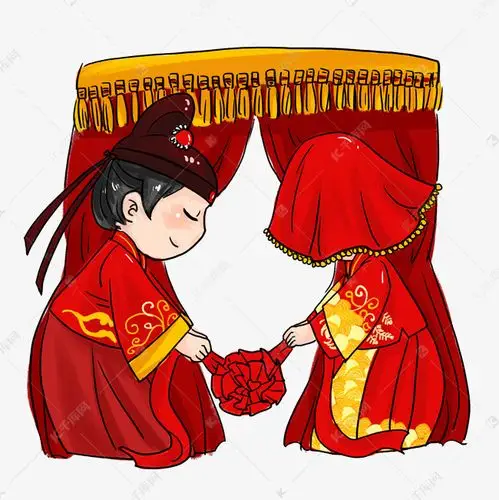 古代古装结婚礼服喜服新郎新娘手