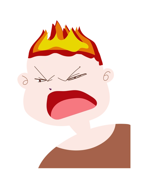 生气愤怒的表情插画图片