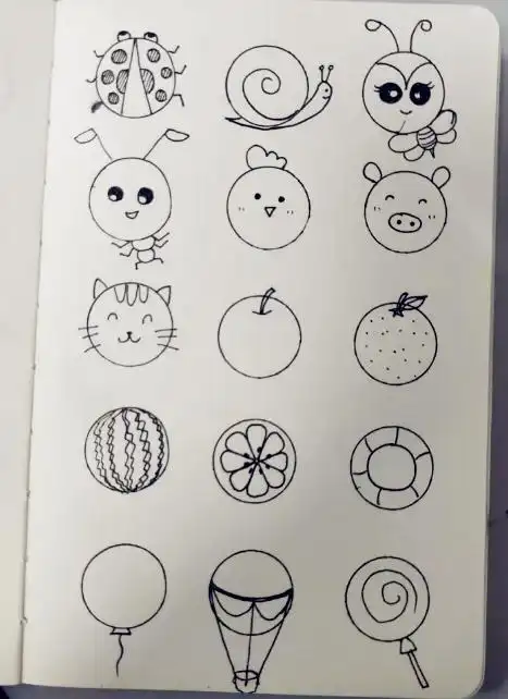 圆形简笔画以圆为中心轻松学画画适合幼儿园的孩子