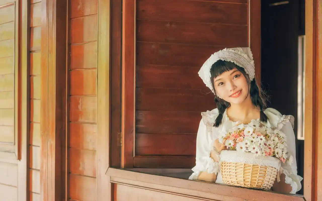 女仆装,高清图片,大眼睛,高颜值 美女壁纸:女仆装大眼睛灵动美少女