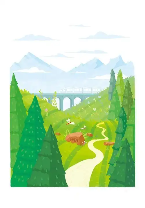 森林简笔画彩色6