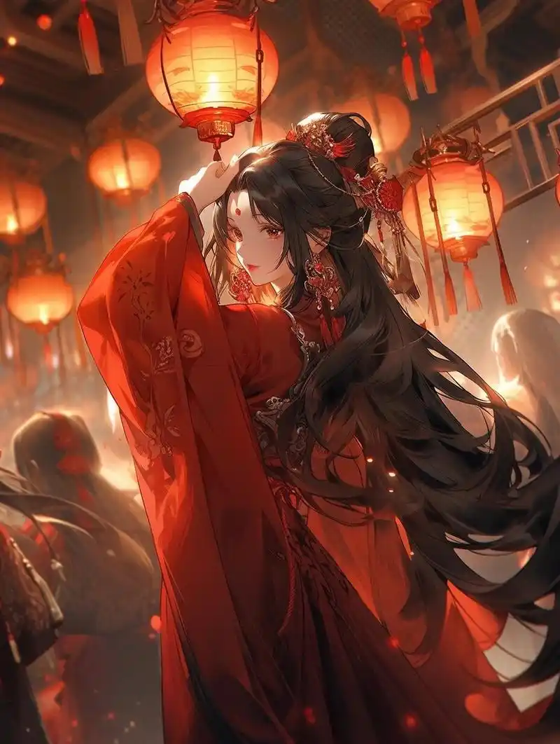 红嫁衣② | 古风头像壁纸插画素材女生头像