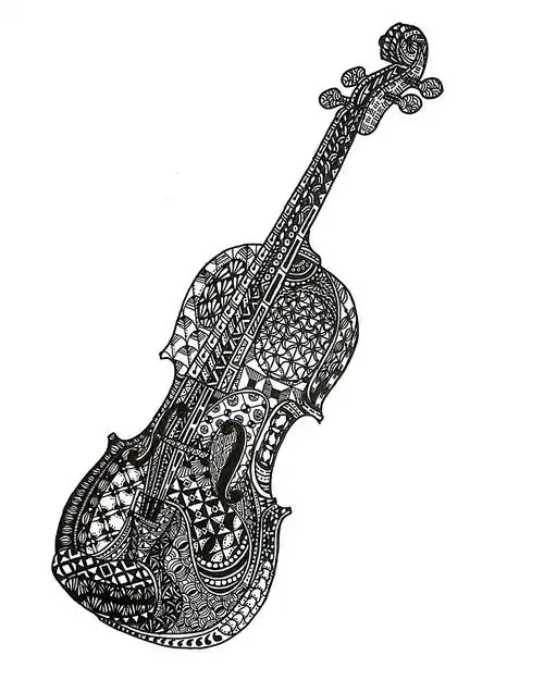 手绘填充纹样设计之小提琴