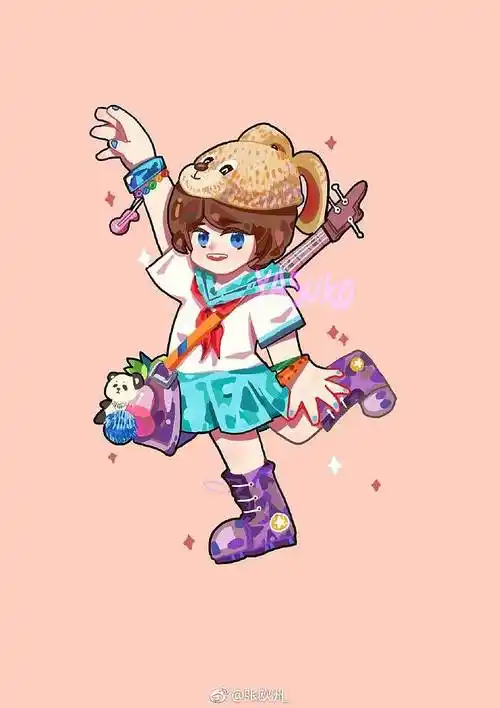 七个小姐姐代表七种不同的口味水果糖,可以说是糖果拟人!