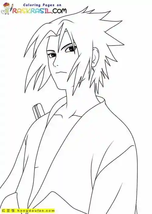 《火影忍者》卡通涂色图片下载-红豆饭小学生简笔画大全