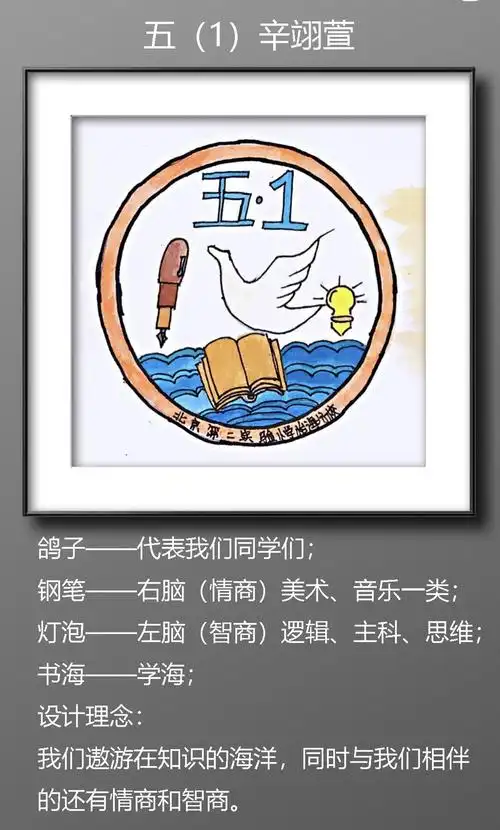 "创意无隔离,我的班徽我做主"北京第二实验小学怡海分校班级标志设计