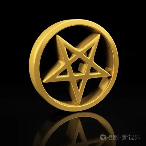 在黑色的黄金五角星