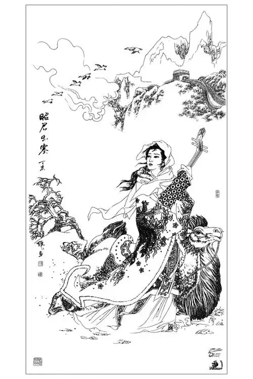 线描白描:古代仕女人物图 - 收藏鉴赏 - 上海名家艺术研究协会官方