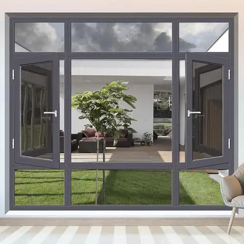 定制108断桥窗纱一体平开窗 中空钢化玻璃 卧室封阳台铝合金门窗