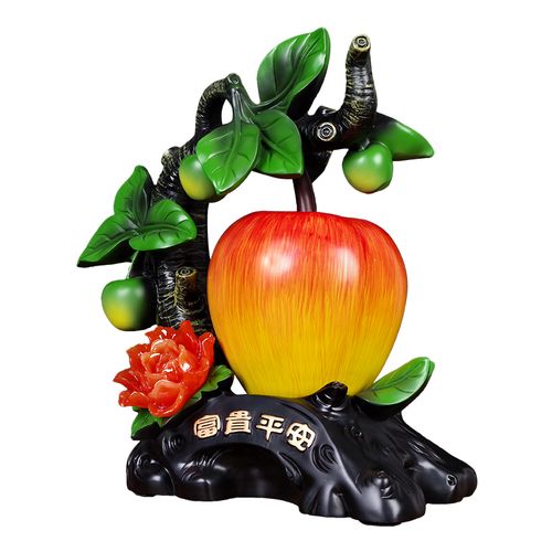 富贵平安苹果摆件简约现代家居工艺品客厅酒架摆件