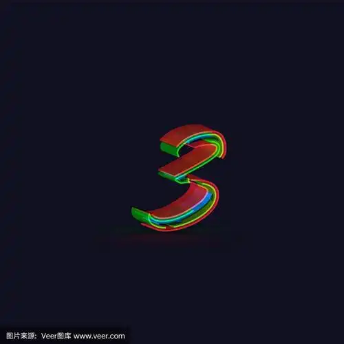 3d彩色字符从字体集,矢量