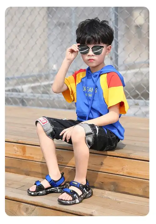 男童凉鞋2019新款韩版5中大童8软底6男孩7小学生9儿童鞋子12-15岁