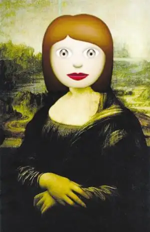 网友恶搞名画蒙娜丽莎被贴上表情符号图