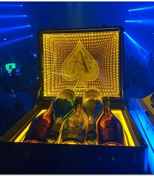 黑桃a香槟王冰封神龙套酒箱酒吧vip出酒道具香槟箱ktv发光盒子 6支装