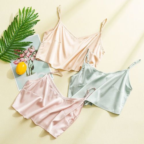2021桑蚕丝女性感吊带抹胸透气防走光真丝吊带内衣诱惑内搭