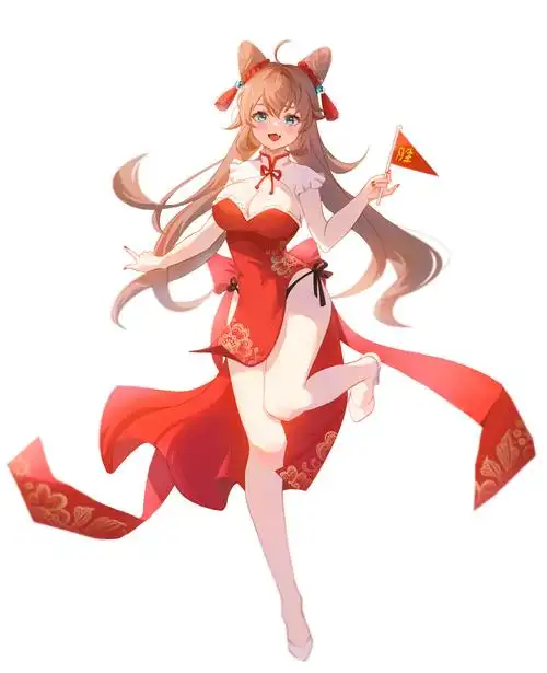 旗袍女孩女孩子双马尾