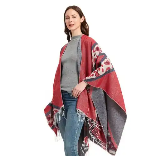 0成交1115条外贸欧美春秋冬季新款时尚旅游空调女士披风批发tr棉纯色