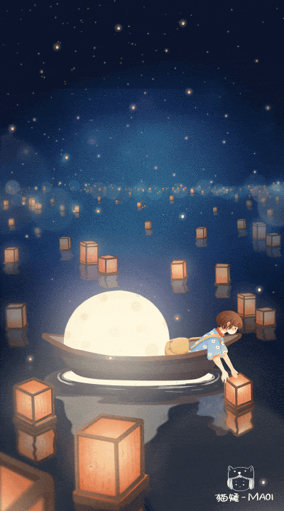 假如有一天,月亮消失了,地球该多孤单呐~ gif动态图 治愈