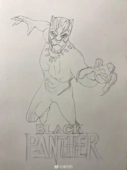 黑豹全水彩过程图作者