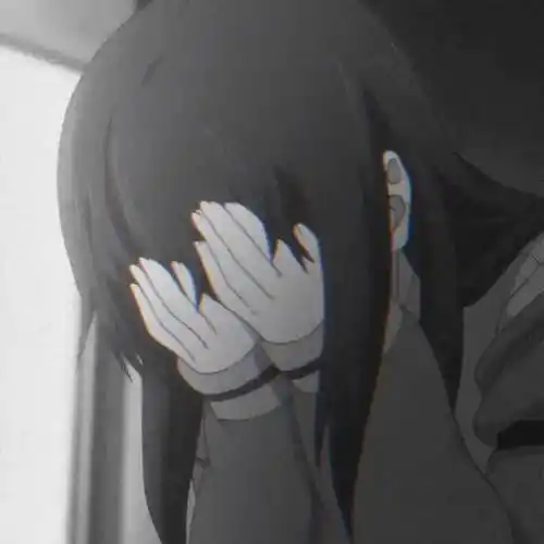 伤感动漫女头丧系黑白动漫女生头像