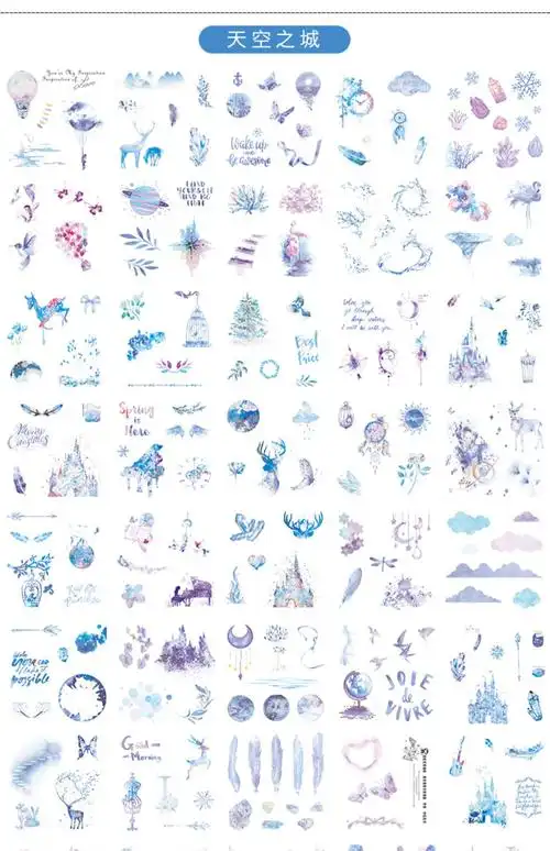 手帐贴纸套装可爱卡通少女心日系素材工具手账装饰小图案动漫人物和纸