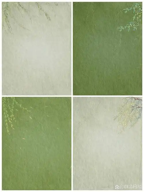 中国风壁纸|古风素材|柳叶背景图|纹理底图