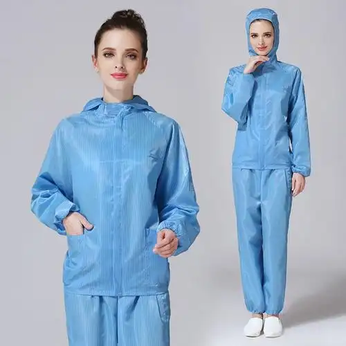 防静电服无尘服防尘服分体服连帽服喷漆服防护洁净连帽分体套装白色s