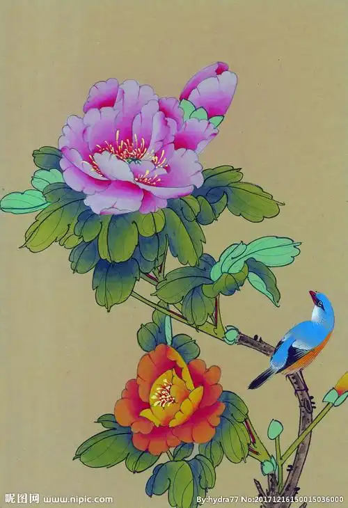 中式花鸟工笔画图片