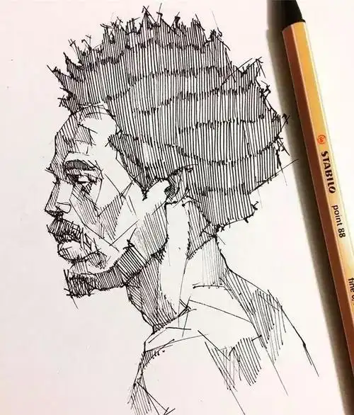 画素描是一个道理还得顺着结构去排列线条才能根据调子的深浅变化去