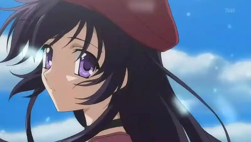 紫色眼睛 黑头发的动漫女生