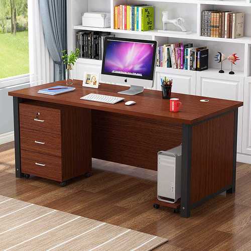 简约现代办公桌家用经济型电脑桌台式老板桌职员多功能员工桌单人