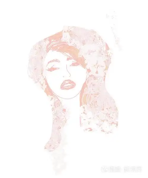 抽象的美丽女人肖像插画-正版商用图片19d33q-摄图新视界