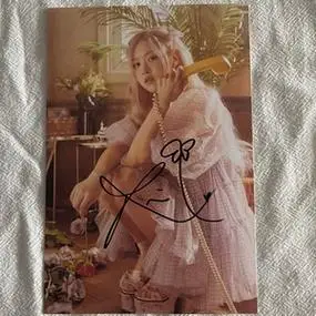 出black pink亲笔签名照 bp签名照保真周边朴彩英r