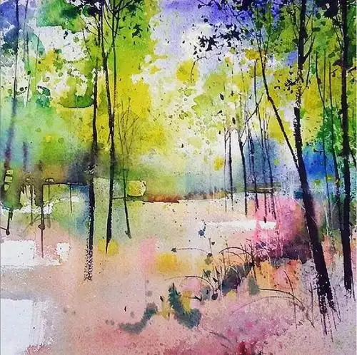 水彩艺术风景画 用绘画颜料来一笔一画地记录自然美景