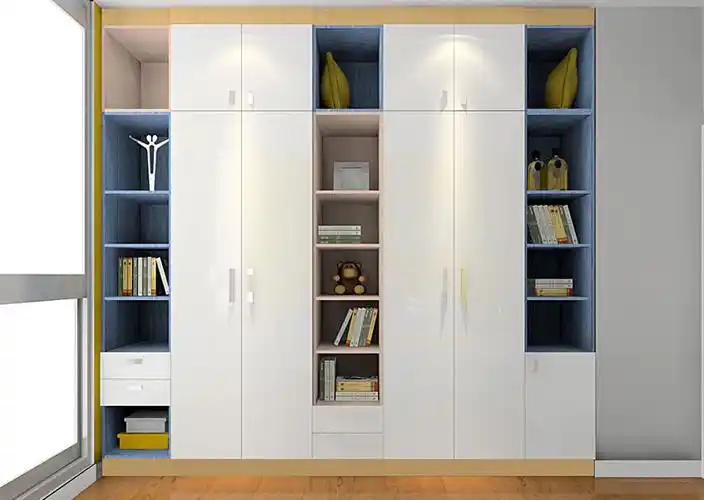 现代衣柜书柜组合效果图 多功能储物