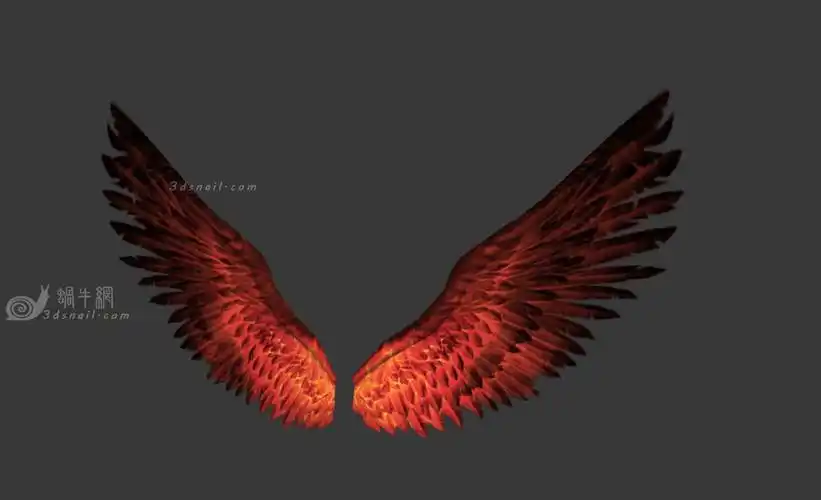 黑色羽毛翅膀羽翼恶魔翅膀烈焰羽毛熔岩火焰