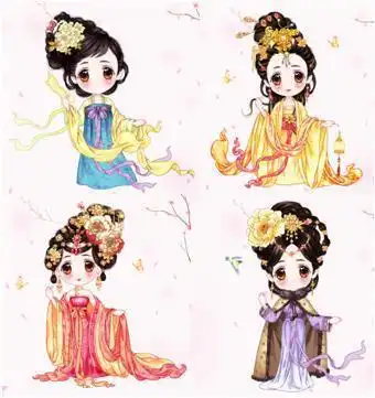 古代四大美女q版简笔画