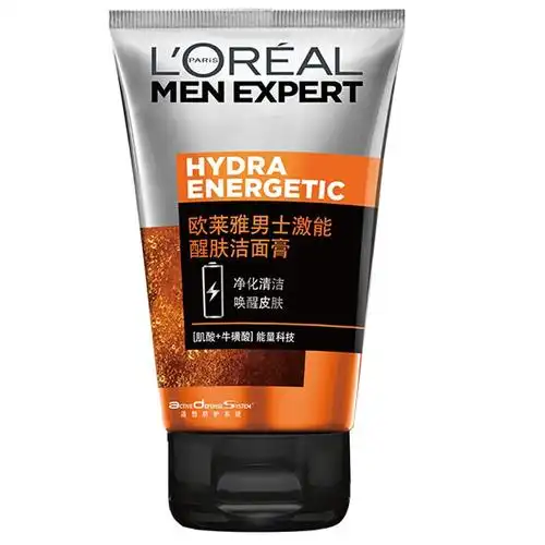 欧莱雅(loreal)洗面奶 男士洗面奶 男士激能醒肤洁面膏100ml 控油