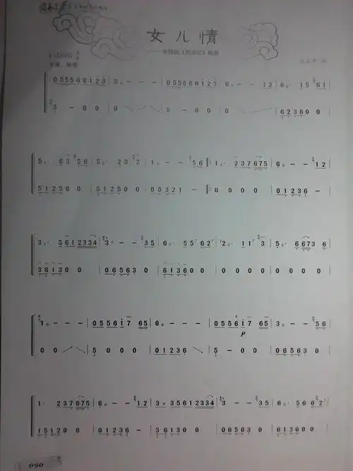 请问有没有古筝曲《女儿情》?我有一些,可都很短,我想要完整一些的.