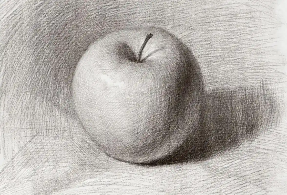 11个步骤画好正立苹果的明暗素描.要画出苹果的立体感与空间感 - 抖音