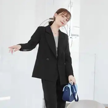 西装女正装女套装大学生三件套2022秋小气质休闲职业西服时尚学生面试