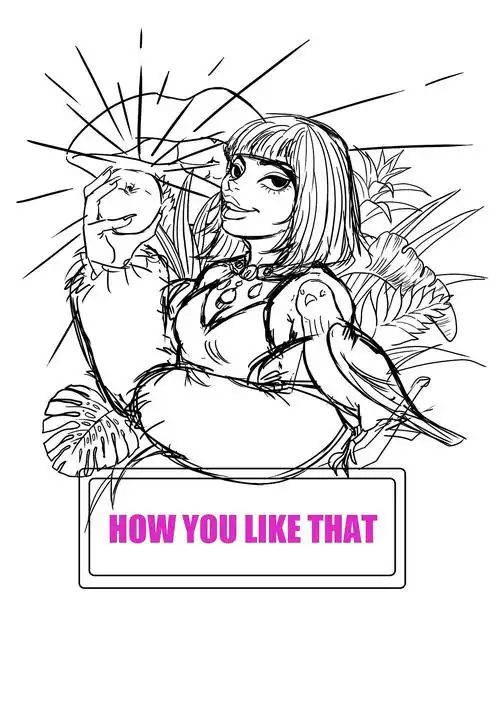 blackpink lisa 插画-带过程步骤分享(mv造型)