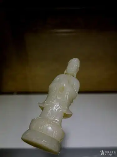 明代 和田白玉雕观音佛像摆件 老玉佛 古玩臻品 原国营店旧藏