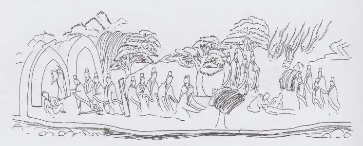 天水麦积山石窟简笔画